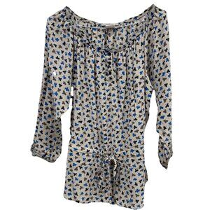 Gerard Darel Design Print Chiffon Top Size 44 (large) Blouse Shirt Silk